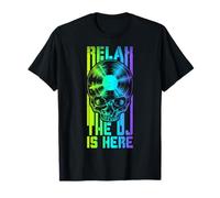 Relax The DJ Is Here, Amante de los Discos de Vinilo Gothic Skull LP Camiseta