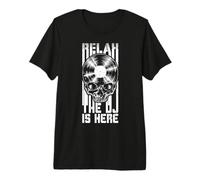Relax The DJ Is Here, Amante de los Discos de Vinilo Gothic Skull LP Camiseta Premium