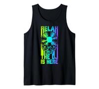 Relax The DJ Is Here, Amante de los Discos de Vinilo Gothic Skull LP Camiseta sin Mangas