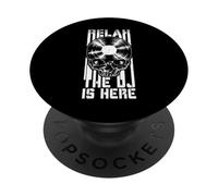 Relax The DJ Is Here, Amante de los Discos de Vinilo Gothic Skull LP PopSockets PopGrip Adhesivo