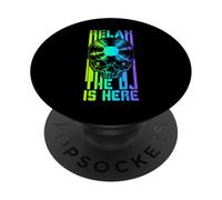 Relax The DJ Is Here, Amante de los Discos de Vinilo Gothic Skull LP PopSockets PopGrip Adhesivo