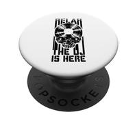 Relax The DJ Is Here, Amante de los Discos de Vinilo Gothic Skull LP PopSockets PopGrip Adhesivo