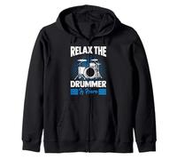 Relax The Drummer Is Here Drum Funny Drummer Hombres Mujeres Sudadera con Capucha