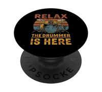 Relax The Drummer Is Here Musical para músicos de batería PopSockets PopGrip Adhesivo