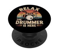 Relax The Drummer Is Here Musical para músicos de batería PopSockets PopGrip Adhesivo