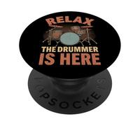 Relax The Drummer Is Here Musical para músicos de batería PopSockets PopGrip Adhesivo