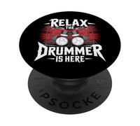Relax The Drummer Is Here Musical para músicos de batería PopSockets PopGrip Adhesivo