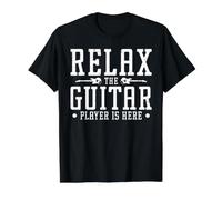 Relax The Guitar Player Is Here Camiseta gráfica económica, Hombre, Negro, M