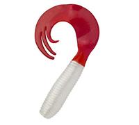 Relax Twister - Cebo de goma (7,5 cm, 15 unidades), color blanco y rojo
