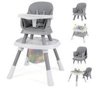 RELAX4LIFE 16 en 1 Trona Evolutiva Bebé con Altura Ajustable, Asiento Giratorio 360°, Mesa Doble Cara y Arnés de Seguridad, Trona Bebé con Bandeja Ajustable, Silla Alta para Niños 6-36 Meses (Blanco)