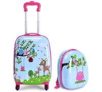 RELAX4LIFE 2 en 1 Juego de Maleta Infantil de 2 Piezas, Equipaje+Mochila con 4 Ruedas Giratorias, Mango Retráctil, Doble Cremallera y Película PC, Maletas de Viaje Infantiles, Regalo Niños (Modelo 6)