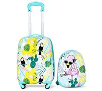 RELAX4LIFE 2 en 1 Juego de Maleta Infantil de 2 Piezas, Equipaje+Mochila con 4 Ruedas Giratorias, Mango Retráctil, Doble Cremallera y Película PC, Maletas de Viaje Infantiles, Regalo Niños (Modelo 7)