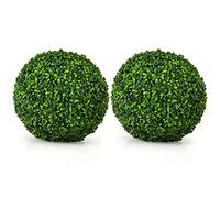 RELAX4LIFE 2X Bolas de boj 40 cm, Bolas de boj Artificiales, Bolas de boj con follaje denso de PE, Plantas Artificiales Decorativas para Entrada, casa, jardín y Centro Comercial
