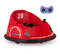 RELAX4LIFE 6V Coche de Parachoques para Niños con Control Remoto y Luces LED Intermitentes, Auto de Choque con Conexión Inalámbrica, Música y Bocina, Coche Eléctrico para Niños 18+ Meses (Rojo)