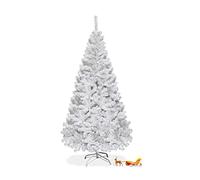 RELAX4LIFE Árbol de Navidad Artificial Blanco 150/180/210/240 cm, Arvore de Natal de PVC con Soporte de Metal, Árbol de Navidad Decorativo para Salón, Jardín, Tienda y Oficina (240 cm, 1138 Ramas)