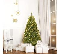 RELAX4LIFE Árbol de Navidad con 100/150/350 Luces LED de 2 Colores, 300/600/1000 Ramas PVC y 11 Efectos de Luz, Árbol de Navidad con Luces Incorporadas y Base Metal en Cruz para Hogar/Oficina (120cm)