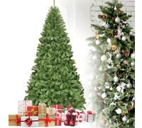 RELAX4LIFE Árbol de Navidad de PVC Ignífugo 180/225cm con 928/1346 Ramas, Árbol de Navidad con Soporte Plegable de Metal y Apertura Automática para Casa, Tienda, Oficina, Verde (225 cm)