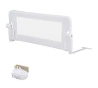 RELAX4LIFE Barrera Seguridad Niños Cama Plegable 105/120/150cm, Barandilla Cama Niño Abatible de Metal y Tela Oxford con Malla Transpirable para Camas Individuales y Dobles (Blanco, 105x40x42cm)