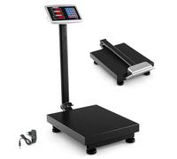 RELAX4LIFE Báscula Inteligente 300 kg/50 g, Báscula Industrial Plegable, Balanza Industrial con Pantalla LED, Báscula Digital, Báscula de Suelo, Funciona con Red y Batería, Plataforma 50 x 40 cm