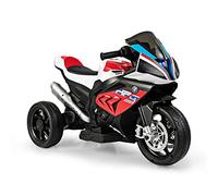 RELAX4LIFE BMW Moto eléctrica para niños de 3 Ruedas con Pedal Acelerador, Asiento cómodo y Puerto USB/AUX, Motocicleta eléctrica, Velocidad 3 KM/H, Carga 30 kg, para niños de 3 - 8 años (Rojo)