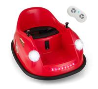 RELAX4LIFE Coche de Choque Eléctrico de 12V para Niños con Control Remoto, Giro de 360 Grados, Luces LED, Música, Regalo para Niños 2-5 Años, Interior y Exterior (Rojo)