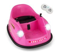 RELAX4LIFE Coche de Choque Eléctrico de 12V para Niños con Control Remoto, Giro de 360 Grados, Luces LED, Música, Regalo para Niños 2-5 Años, Interior y Exterior (Rosa)