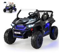 RELAX4LIFE Coche Eléctrico para Niños 12V, Vehículo Eléctrico de 2 Plazas con Luces y Sonidos, Ideal para Niños de 3 a 8 Años, Capacidad 60 kg (Negro)