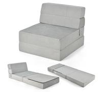 RELAX4LIFE Colchón plegable para invitados de espuma de 15 cm de grosor, colchón plegable 3 en 1 con función de sueño, colchón de viaje con funda lavable, sillón para camping, viajes, 190 x 71 x 15 cm