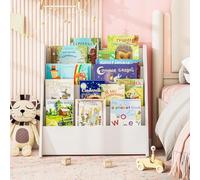 RELAX4LIFE Estantería Libros Infantil con 4 Estantes, Revistero de Madera, Mueble Estantería para Habitación Infantil y Guardería, Almacenaje Juguetes, Organizador Juguetes, 57,5x26,5x59cm (Blanco)