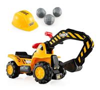 RELAX4LIFE Excavadora Gigante Eléctrica para Caballo, Excavadora de Juguete para Niños de 3+ Años con Asiento Amplio, Sonidos, Ruedas Deslizantes para Césped, Madera y Playa, 84x45x30cm