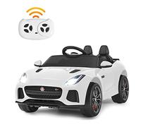 RELAX4LIFE Jaguar Coche eléctrico con Mando a Distancia para niños, Arranque/Freno Gradual y Ruedas Antideslizantes, Sonidos y música con Volumen Ajustable, Jaguar F-Type SVR Convertible (Blanco)