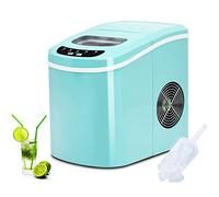 RELAX4LIFE Máquina de Hielo para Casa con Pala y Cesta de Hielo, Máquina de Hielo con 2 Tamaños de Cubitos de Hielo para Hogar y Oficina, 12kg/24h, 9 Cubitos en 6-13min, Depósito 2,2L (Verde)