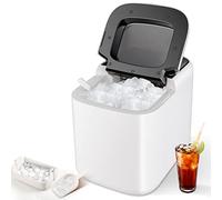RELAX4LIFE Máquina de Hielo para Casa para Hacer 9 Cubitos de Hielo/6min, 15kg/24h, Máquina de Hielo Compacta con Depósito 2L, Cesta 1,5L y Pala Incluidos para Bebidas, Cócteles Festivos, Blanco