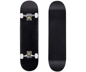 RELAX4LIFE Monopatín Infantil de 7 Capas de Madera de Arce, Skateboard con Rodamientos ABEC-7 y Ejes de Aluminio, Tabla Completa para Principiantes y Niños Menores de 40kg, 79 x 20 cm (Negro)