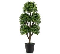 RELAX4LIFE Planta artificial de 115 cm, boj artificial, árbol artificial con 5 bolas, planta de interior en maceta, planta decorativa verde, árbol de bolas para el hogar y la oficina