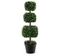 RELAX4LIFE Planta artificial de 75 cm, árbol artificial con maceta y 3 cilindros, decoración para plantas de interior, planta decorativa con hojas de PE, planta verde para interiores y exteriores (1)