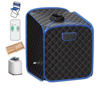 RELAX4LIFE Sauna de vapor portátil de 2 l, cabina doméstica para spa, 9 temperaturas ajustables, 0-99 minutos, mando a distancia y silla, 1000 W (negro)