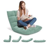 RELAX4LIFE Silla de Suelo Plegable, sofá Perezoso, Silla de meditación, Silla de Suelo con Respaldo Ajustable, para el hogar o la Oficina, Color a Elegir (Verde Menta)