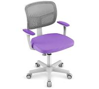 RELAX4LIFE Silla Escritorio Infantil con Altura Ajustable 40-54cm y 5 Ruedas Universales, Silla Escritorio Giratoria con Respaldo y Reposabrazos Ergonómicos para Niños 3-10 Años, Carga 150kg (Violeta)