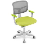 RELAX4LIFE Silla Escritorio Infantil con Altura Ajustable 40-54cm y 5 Ruedas Universales, Silla Escritorio Giratoria con Respaldo y Reposabrazos Ergonómicos para Niños 3-10 Años, Carga 150kg (Verde)
