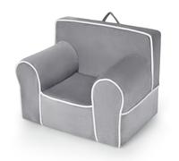 RELAX4LIFE Sillón infantil con tapizado en tejido de terciopelo extraíble y lavable, sillón para niños, ligero y portátil, con cómoda asa para la habitación, el salón y el jardín de infantes