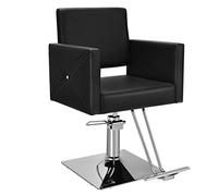 RELAX4LIFE Sillón Peluquería Regulables en Altura 94,5-110 cm, Sillón de Peluquería Giratorio 360°con Bomba Hidráulica y Reposapiés, Barber Chair de PVC Ergonómico, Carga 150kg (Negro)
