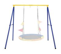 RELAX4LIFE Soporte para Columpio Individual de Hierro con Capacidad de Carga de 200 kg, Marco de Columpio con 3 Ganchos para Colgar, 195 x 181 x 184 cm (Marco-1-Amarillo)