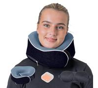 Relaxd Almohada de Viaje para Adultos Almohada Cervical Ajustable de Espuma viscoelástica Soporte Cervical de 360° Funda extraíble Incluye Antifaz