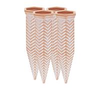Relaxdays 1 4 Picos Riego con Abertura para Botella 1,5L, Diseño Zigzag, Cono Arcilla para Regar Planta Maceta, Terracota, Cerámica