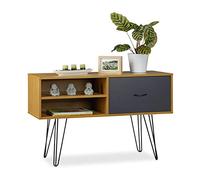 Relaxdays 1 Aparador Salón Retro, Mesa Consola, Mueble Auxiliar Vintage, Sideboard, DM-Metal, 62x100x38 cm, Multicolor