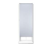 Relaxdays 1 Estor Opaco Enrollable sin Taladrar, Tela y Aluminio, Protección Térmica, 80 x 210 cm, Blanco