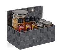 Relaxdays 1 Organizador Colgante, Cesta de Baño, Neceser de Pared, 20 x 25 x 16,5 cm, Gris