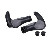 Relaxdays 1 Paar Fahrradgriffe Ergonomisch Puños Bicicleta Ergonómicos, Manguitos Goma Manillar, Ø 22 mm, Empuñaduras MTB, BMX o Patitene, Negro y Gris, 10,5 x 14 x 3,5 cm Aprox