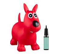Relaxdays 1 Saltador Hinchable Perro para Niños hasta 50 Kg sin BPA, Plástico, 50 x 26 x 60 cm, Rojo